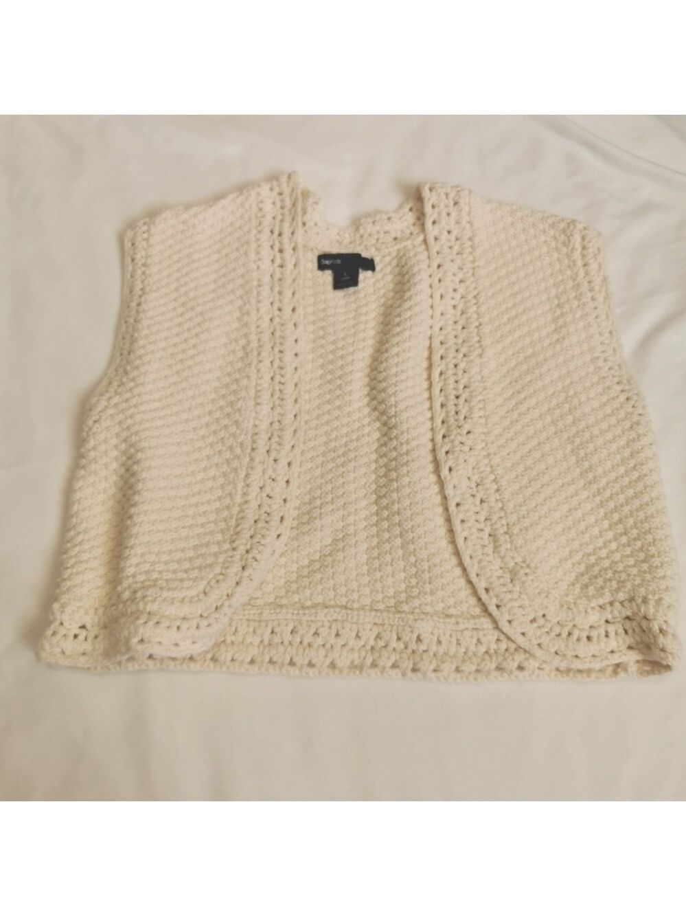 Gap Kids Large  Size 10 Crochet Cream Sweater Vest